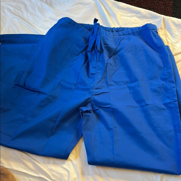 Allheart Scrub Pants - Royal Blue Track Pants with Drawstring Waist and Smooth Fabric